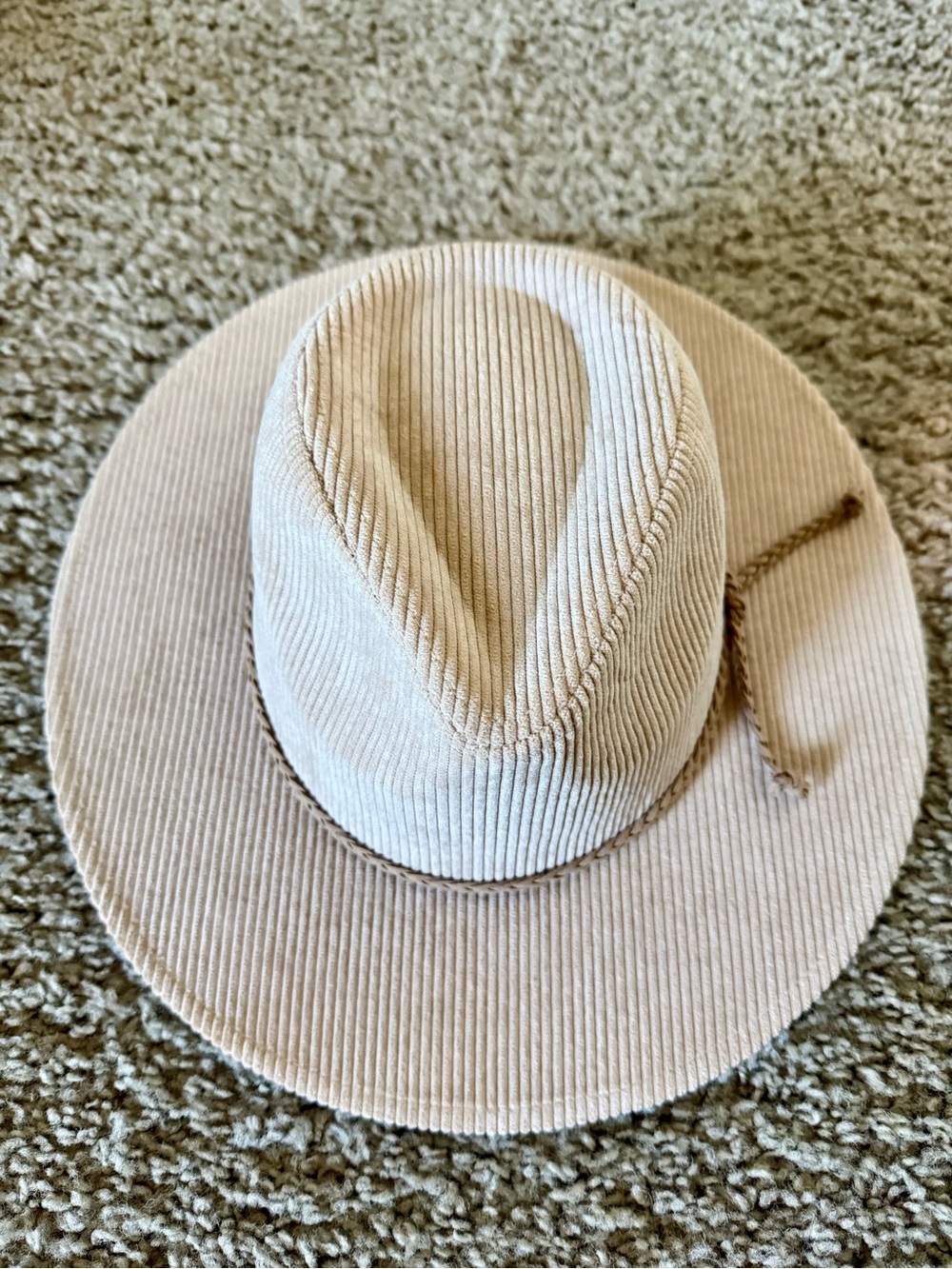 Sonoma Beige Corduroy Wide-Brim Fedora